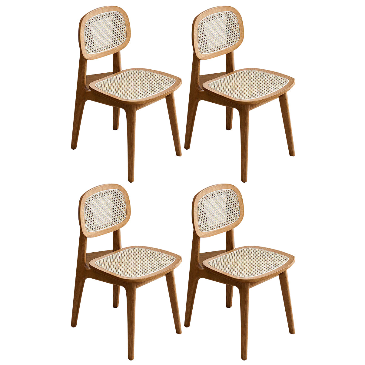 Armless Dining Chairs Modern Rubber Wood Side Chairs for Kitchen Wood 4 Piece Set Clearhalo 'Dining Chairs' 'Dining Tables & Seating' 'dining_chair' 'furn' 'furn_dining_chair' 'Furniture' 'furniture_dining_chair' 'Kitchen & Dining Furniture' 5005181