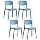 Contemporary Plastic Side Chair Indoor-Outdoor Open Back Chair Peacock Blue 4 Piece Set Clearhalo 'Dining Chairs' 'Dining Tables & Seating' 'dining_chair' 'furn' 'furn_dining_chair' 'Furniture' 'furniture_dining_chair' 'Kitchen & Dining Furniture' 5005185