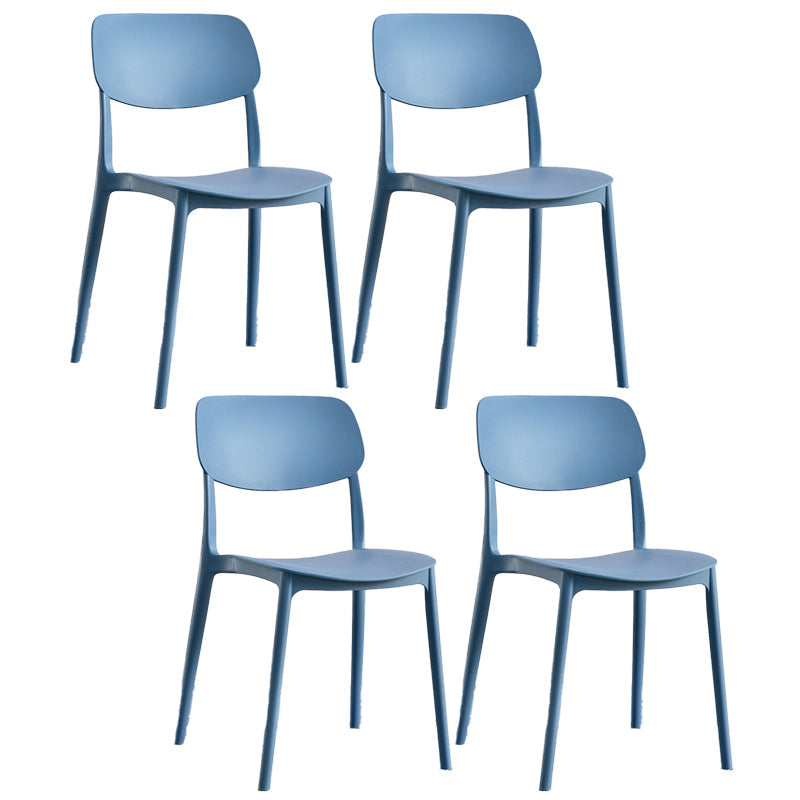 Contemporary Plastic Side Chair Indoor-Outdoor Open Back Chair Peacock Blue 4 Piece Set Clearhalo 'Dining Chairs' 'Dining Tables & Seating' 'dining_chair' 'furn' 'furn_dining_chair' 'Furniture' 'furniture_dining_chair' 'Kitchen & Dining Furniture' 5005185
