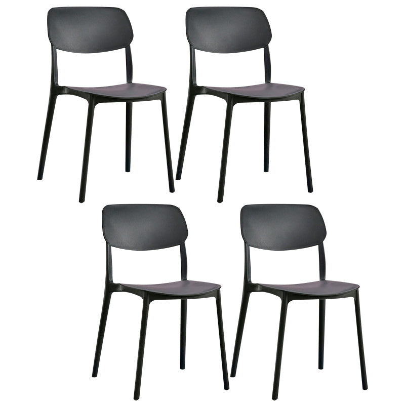Contemporary Plastic Side Chair Indoor-Outdoor Open Back Chair 4 Piece Set Clearhalo 'Dining Chairs' 'Dining Tables & Seating' 'dining_chair' 'furn' 'furn_dining_chair' 'Furniture' 'furniture_dining_chair' 'Kitchen & Dining Furniture' 5005186