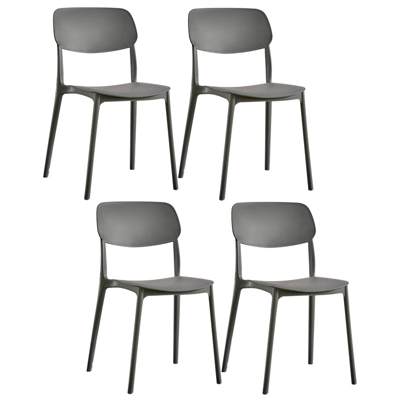 Contemporary Plastic Side Chair Indoor-Outdoor Open Back Chair 4 Piece Set Clearhalo 'Dining Chairs' 'Dining Tables & Seating' 'dining_chair' 'furn' 'furn_dining_chair' 'Furniture' 'furniture_dining_chair' 'Kitchen & Dining Furniture' 5005189