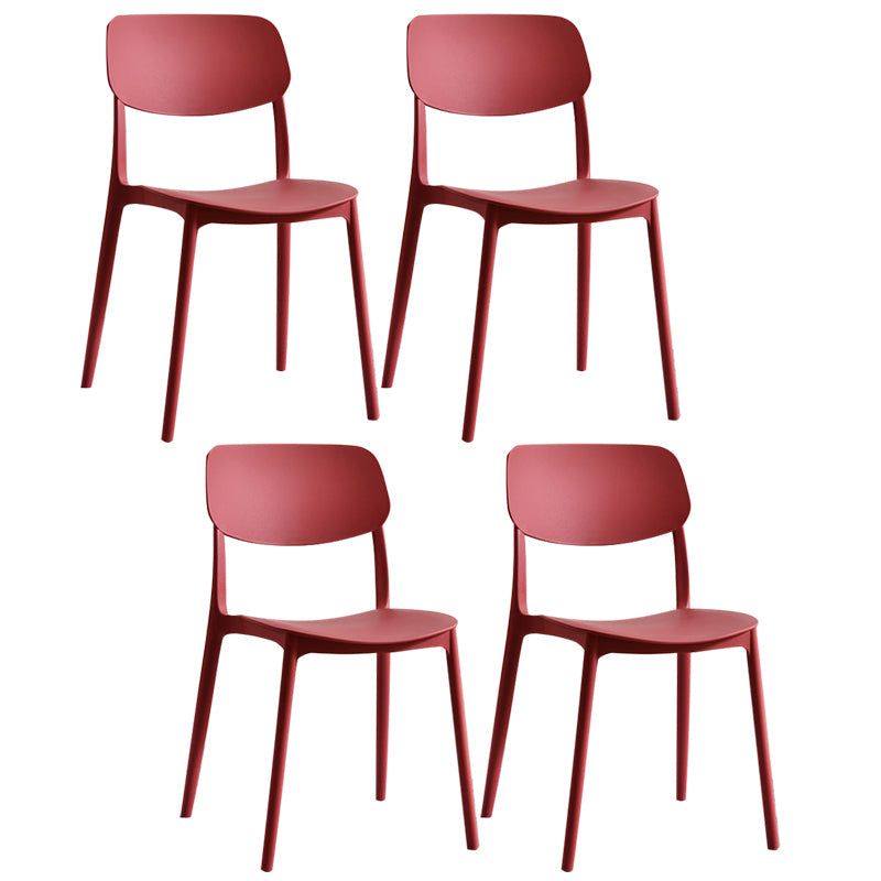 Contemporary Plastic Side Chair Indoor-Outdoor Open Back Chair 4 Piece Set Clearhalo 'Dining Chairs' 'Dining Tables & Seating' 'dining_chair' 'furn' 'furn_dining_chair' 'Furniture' 'furniture_dining_chair' 'Kitchen & Dining Furniture' 5005195