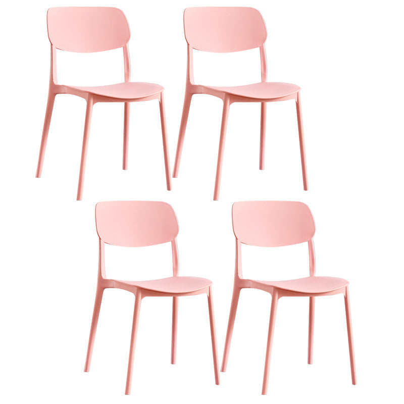 Contemporary Plastic Side Chair Indoor-Outdoor Open Back Chair 4 Piece Set Clearhalo 'Dining Chairs' 'Dining Tables & Seating' 'dining_chair' 'furn' 'furn_dining_chair' 'Furniture' 'furniture_dining_chair' 'Kitchen & Dining Furniture' 5005199