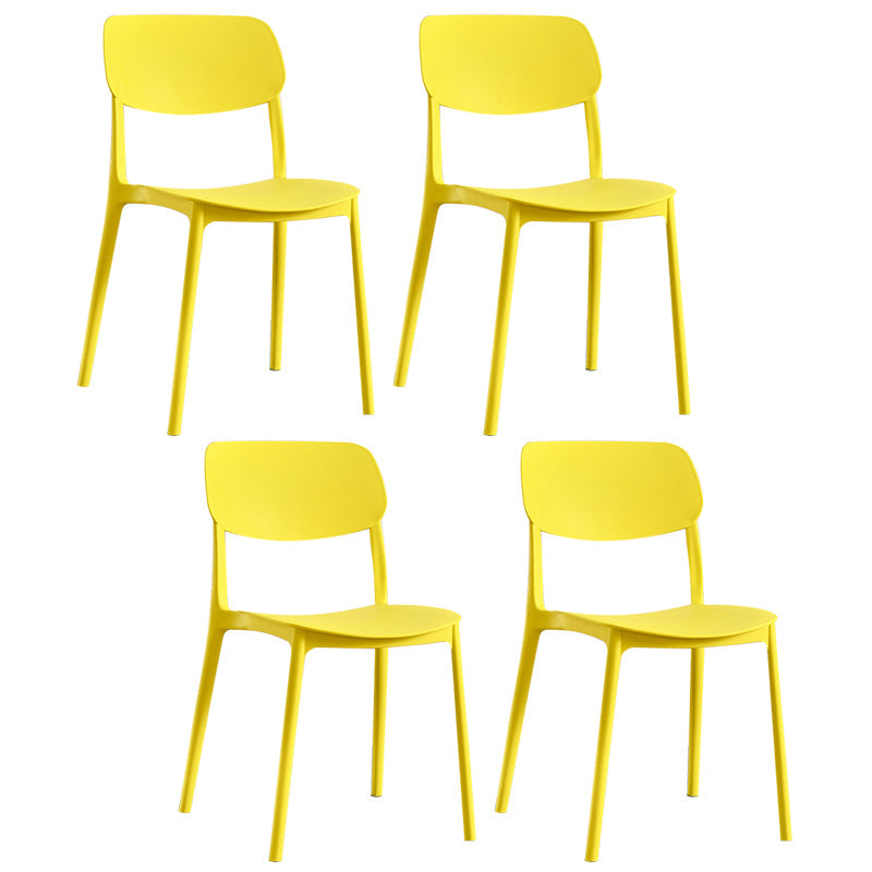 Contemporary Plastic Side Chair Indoor-Outdoor Open Back Chair 4 Piece Set Clearhalo 'Dining Chairs' 'Dining Tables & Seating' 'dining_chair' 'furn' 'furn_dining_chair' 'Furniture' 'furniture_dining_chair' 'Kitchen & Dining Furniture' 5005202