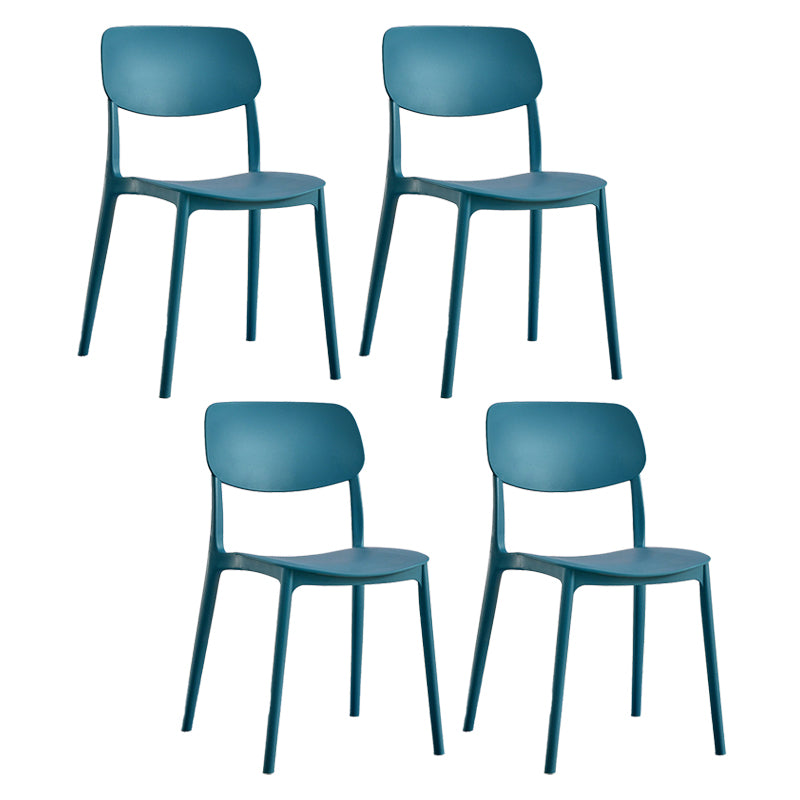 Contemporary Plastic Side Chair Indoor-Outdoor Open Back Chair 4 Piece Set Clearhalo 'Dining Chairs' 'Dining Tables & Seating' 'dining_chair' 'furn' 'furn_dining_chair' 'Furniture' 'furniture_dining_chair' 'Kitchen & Dining Furniture' 5005207