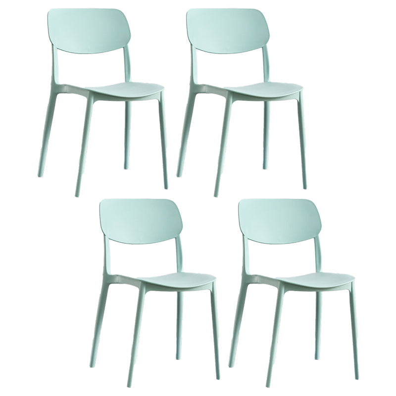 Contemporary Plastic Side Chair Indoor-Outdoor Open Back Chair 4 Piece Set Clearhalo 'Dining Chairs' 'Dining Tables & Seating' 'dining_chair' 'furn' 'furn_dining_chair' 'Furniture' 'furniture_dining_chair' 'Kitchen & Dining Furniture' 5005208