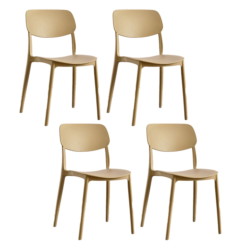 Contemporary Plastic Side Chair Indoor-Outdoor Open Back Chair 4 Piece Set Clearhalo 'Dining Chairs' 'Dining Tables & Seating' 'dining_chair' 'furn' 'furn_dining_chair' 'Furniture' 'furniture_dining_chair' 'Kitchen & Dining Furniture' 5005209