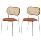 Faux Leather Side Chair Contemporary Cane Back Dining Chair for Indoor Brown 2 Piece Set Clearhalo 'Dining Chairs' 'Dining Tables & Seating' 'dining_chair' 'furn' 'furn_dining_chair' 'Furniture' 'furniture_dining_chair' 'Kitchen & Dining Furniture' 5005213