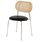Faux Leather Side Chair Contemporary Cane Back Dining Chair for Indoor Natural Wood Black 1 Piece Clearhalo 'Dining Chairs' 'Dining Tables & Seating' 'dining_chair' 'furn' 'furn_dining_chair' 'Furniture' 'furniture_dining_chair' 'Kitchen & Dining Furniture' 5005223