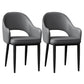 Glam Style Arm Chair Leather Open Back Dining Chair (Set of 2) Dark Gray 2 Piece Set Black Clearhalo 'Dining Chairs' 'Dining Tables & Seating' 'dining_chair' 'furn' 'furn_dining_chair' 'Furniture' 'furniture_dining_chair' 'Kitchen & Dining Furniture' 5005233