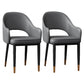 Glam Style Arm Chair Leather Open Back Dining Chair (Set of 2) Dark Gray 2 Piece Set Black Gold Clearhalo 'Dining Chairs' 'Dining Tables & Seating' 'dining_chair' 'furn' 'furn_dining_chair' 'Furniture' 'furniture_dining_chair' 'Kitchen & Dining Furniture' 5005237