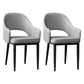 Glam Style Arm Chair Leather Open Back Dining Chair (Set of 2) Light Gray 2 Piece Set Black Clearhalo 'Dining Chairs' 'Dining Tables & Seating' 'dining_chair' 'furn' 'furn_dining_chair' 'Furniture' 'furniture_dining_chair' 'Kitchen & Dining Furniture' 5005239