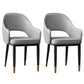 Glam Style Arm Chair Leather Open Back Dining Chair (Set of 2) Light Gray 2 Piece Set Black Gold Clearhalo 'Dining Chairs' 'Dining Tables & Seating' 'dining_chair' 'furn' 'furn_dining_chair' 'Furniture' 'furniture_dining_chair' 'Kitchen & Dining Furniture' 5005242