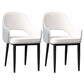 Glam Style Arm Chair Leather Open Back Dining Chair (Set of 2) White-Gray 2 Piece Set Black Clearhalo 'Dining Chairs' 'Dining Tables & Seating' 'dining_chair' 'furn' 'furn_dining_chair' 'Furniture' 'furniture_dining_chair' 'Kitchen & Dining Furniture' 5005255