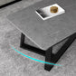 Mid-Century Modern Stone Top Accent Table Rectangular Coffee Table with Metal Frame Clearhalo 'Coffee & Accent Tables' 'Coffee Tables' 'coffee_tables' 'furn' 'furn_coffee_tables' 'Furniture' 'furniture_coffee_tables' 'Living Room Furniture' 5006421