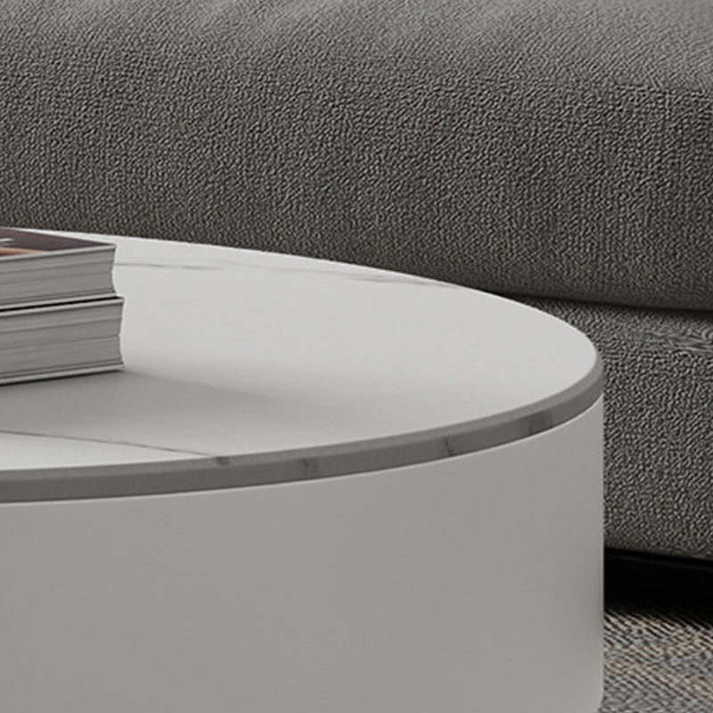 Modern Style Round Black and White Rock Slab Top Coffee Table Clearhalo 'Coffee & Accent Tables' 'Coffee Tables' 'coffee_tables' 'Furniture' 'furniture_coffee_tables' 'Living Room Furniture' 5006441