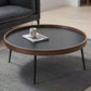Round Brown/Black Wood Coffee Table 3 Legs Base 2 Nestling Cocktail Table Black Clearhalo 'Coffee & Accent Tables' 'Coffee Tables' 'coffee_tables' 'furn' 'furn_coffee_tables' 'Furniture' 'furniture_coffee_tables' 'Living Room Furniture' 5006450