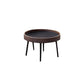 Round Brown/Black Wood Coffee Table 3 Legs Base 2 Nestling Cocktail Table 20"L x 20"W x 16"H Black Clearhalo 'Coffee & Accent Tables' 'Coffee Tables' 'coffee_tables' 'furn' 'furn_coffee_tables' 'Furniture' 'furniture_coffee_tables' 'Living Room Furniture' 5006454