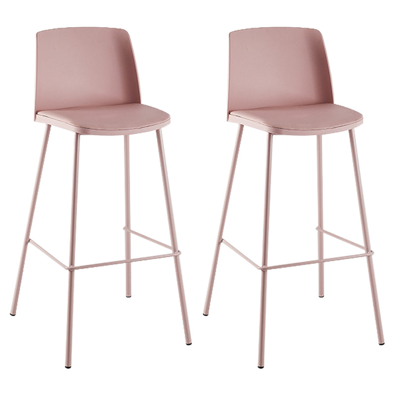 Contemporary Style Bar-stool Metal Counter Bar Stool for Home Pink Set of 2 Clearhalo 'Bar Furniture' 'Bar Stools' 'bar_stools' 'Furniture' 'furniture_bar_stools' 'Kitchen & Dining Furniture' 5006485