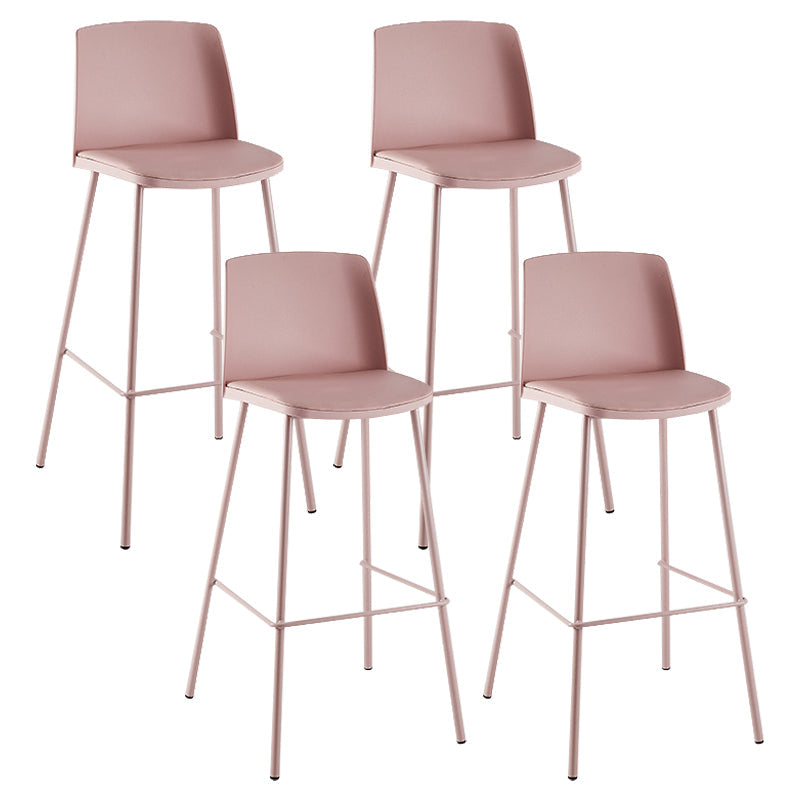 Contemporary Style Bar-stool Metal Counter Bar Stool for Home Pink Set of 4 Clearhalo 'Bar Furniture' 'Bar Stools' 'bar_stools' 'Furniture' 'furniture_bar_stools' 'Kitchen & Dining Furniture' 5006487