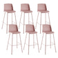 Contemporary Style Bar-stool Metal Counter Bar Stool for Home Pink Set of 6 Clearhalo 'Bar Furniture' 'Bar Stools' 'bar_stools' 'Furniture' 'furniture_bar_stools' 'Kitchen & Dining Furniture' 5006489