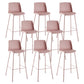 Contemporary Style Bar-stool Metal Counter Bar Stool for Home Pink Set of 8 Clearhalo 'Bar Furniture' 'Bar Stools' 'bar_stools' 'Furniture' 'furniture_bar_stools' 'Kitchen & Dining Furniture' 5006491