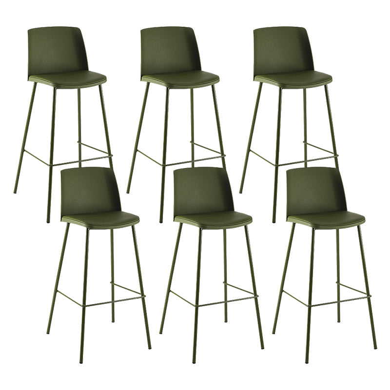 Contemporary Style Bar-stool Metal Counter Bar Stool for Home Army Green Set of 6 Clearhalo 'Bar Furniture' 'Bar Stools' 'bar_stools' 'Furniture' 'furniture_bar_stools' 'Kitchen & Dining Furniture' 5006496