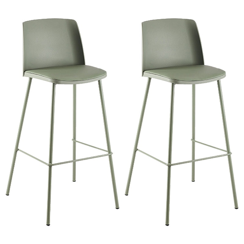 Contemporary Style Bar-stool Metal Counter Bar Stool for Home Green Set of 2 Clearhalo 'Bar Furniture' 'Bar Stools' 'bar_stools' 'Furniture' 'furniture_bar_stools' 'Kitchen & Dining Furniture' 5006500