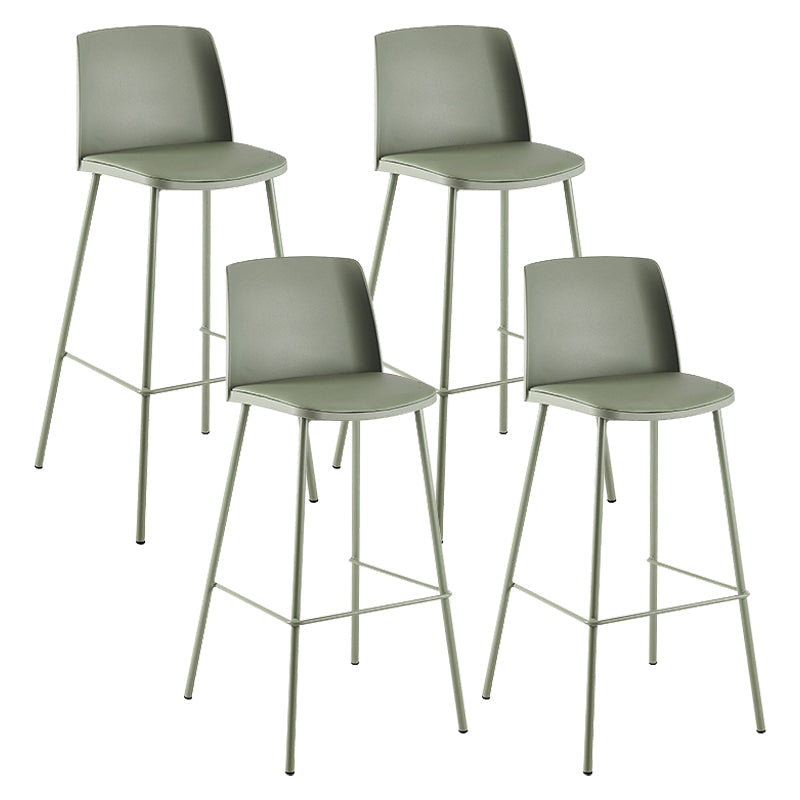 Contemporary Style Bar-stool Metal Counter Bar Stool for Home Green Set of 4 Clearhalo 'Bar Furniture' 'Bar Stools' 'bar_stools' 'Furniture' 'furniture_bar_stools' 'Kitchen & Dining Furniture' 5006502