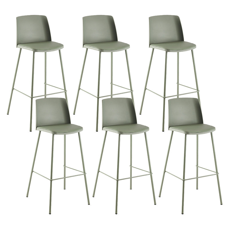 Contemporary Style Bar-stool Metal Counter Bar Stool for Home Green Set of 6 Clearhalo 'Bar Furniture' 'Bar Stools' 'bar_stools' 'Furniture' 'furniture_bar_stools' 'Kitchen & Dining Furniture' 5006505