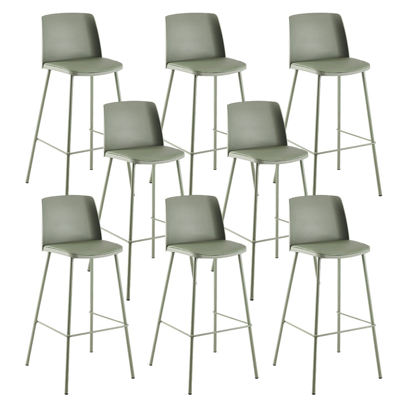 Contemporary Style Bar-stool Metal Counter Bar Stool for Home Green Set of 8 Clearhalo 'Bar Furniture' 'Bar Stools' 'bar_stools' 'Furniture' 'furniture_bar_stools' 'Kitchen & Dining Furniture' 5006507