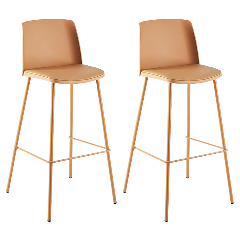 Contemporary Style Bar-stool Metal Counter Bar Stool for Home Yellow Set of 2 Clearhalo 'Bar Furniture' 'Bar Stools' 'bar_stools' 'Furniture' 'furniture_bar_stools' 'Kitchen & Dining Furniture' 5006509