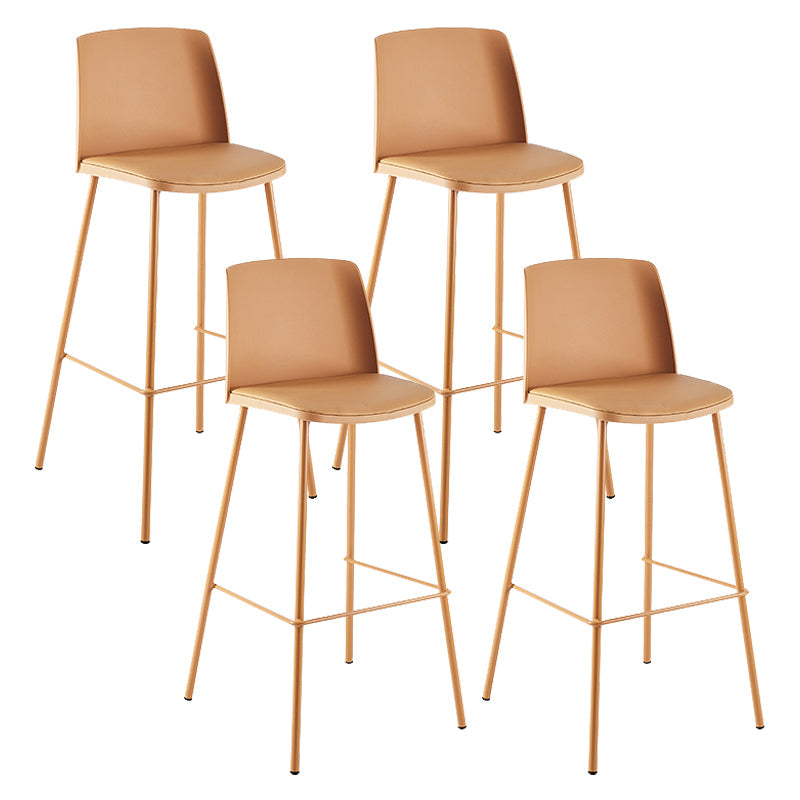 Contemporary Style Bar-stool Metal Counter Bar Stool for Home Yellow Set of 4 Clearhalo 'Bar Furniture' 'Bar Stools' 'bar_stools' 'Furniture' 'furniture_bar_stools' 'Kitchen & Dining Furniture' 5006510