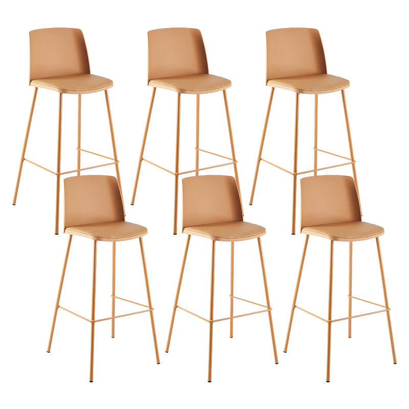 Contemporary Style Bar-stool Metal Counter Bar Stool for Home Yellow Set of 6 Clearhalo 'Bar Furniture' 'Bar Stools' 'bar_stools' 'Furniture' 'furniture_bar_stools' 'Kitchen & Dining Furniture' 5006511