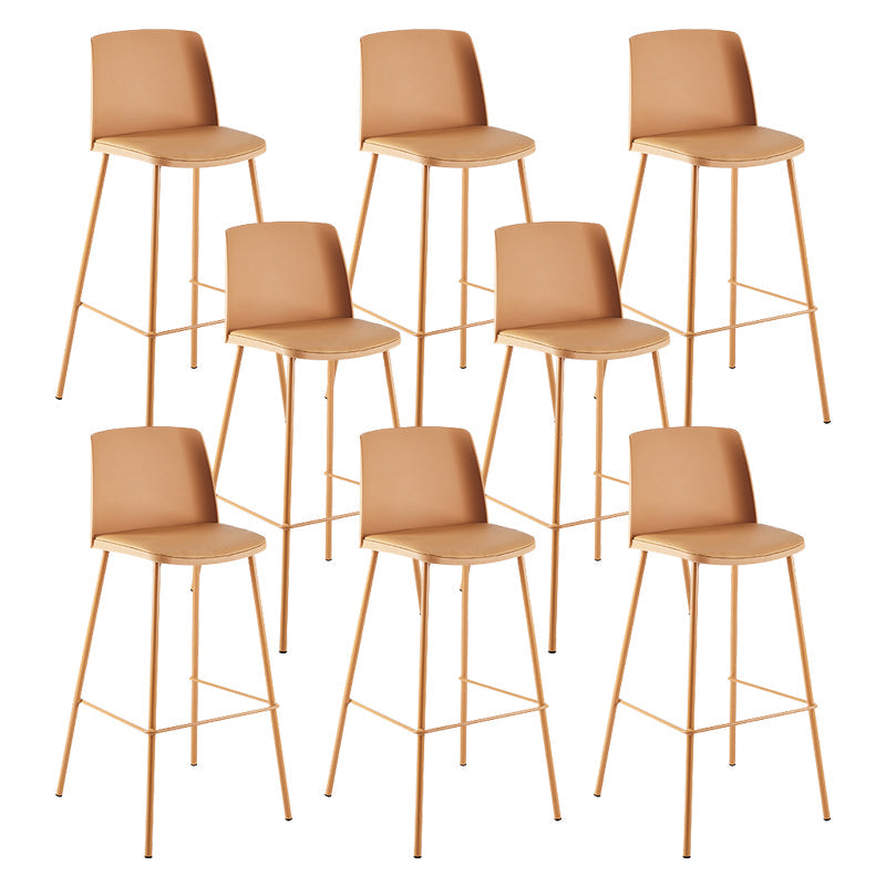 Contemporary Style Bar-stool Metal Counter Bar Stool for Home Yellow Set of 8 Clearhalo 'Bar Furniture' 'Bar Stools' 'bar_stools' 'Furniture' 'furniture_bar_stools' 'Kitchen & Dining Furniture' 5006512