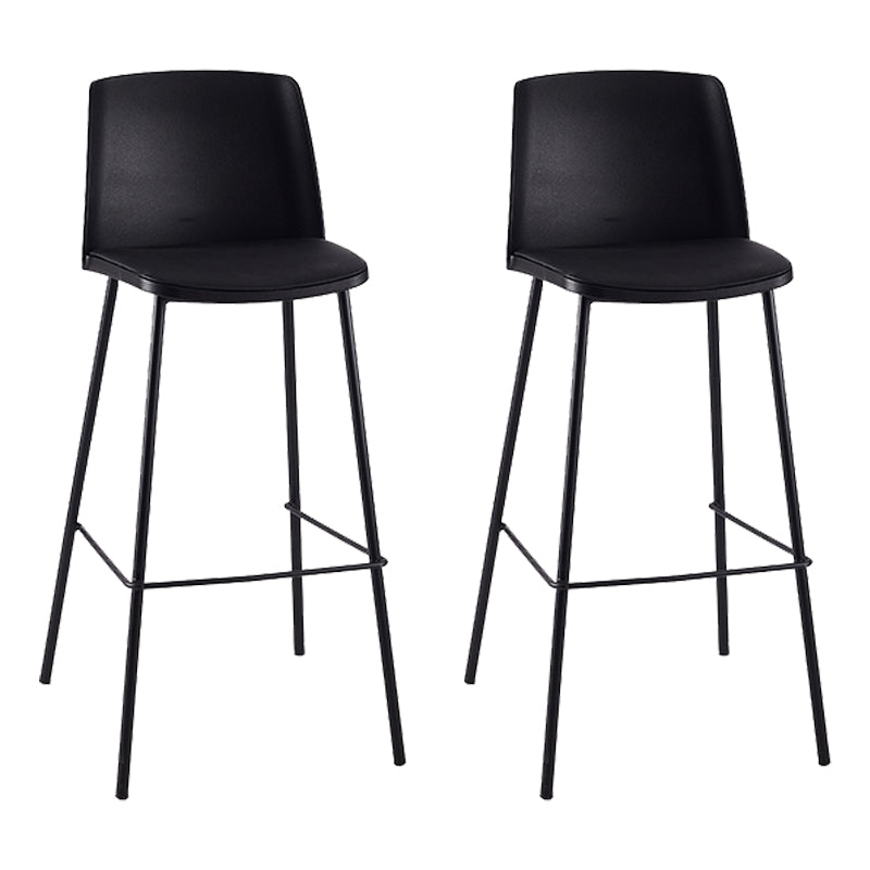 Contemporary Style Bar-stool Metal Counter Bar Stool for Home Black Set of 2 Clearhalo 'Bar Furniture' 'Bar Stools' 'bar_stools' 'Furniture' 'furniture_bar_stools' 'Kitchen & Dining Furniture' 5006513