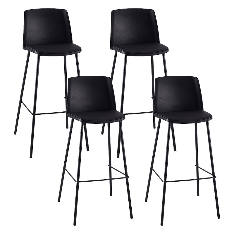 Contemporary Style Bar-stool Metal Counter Bar Stool for Home Black Set of 4 Clearhalo 'Bar Furniture' 'Bar Stools' 'bar_stools' 'Furniture' 'furniture_bar_stools' 'Kitchen & Dining Furniture' 5006514