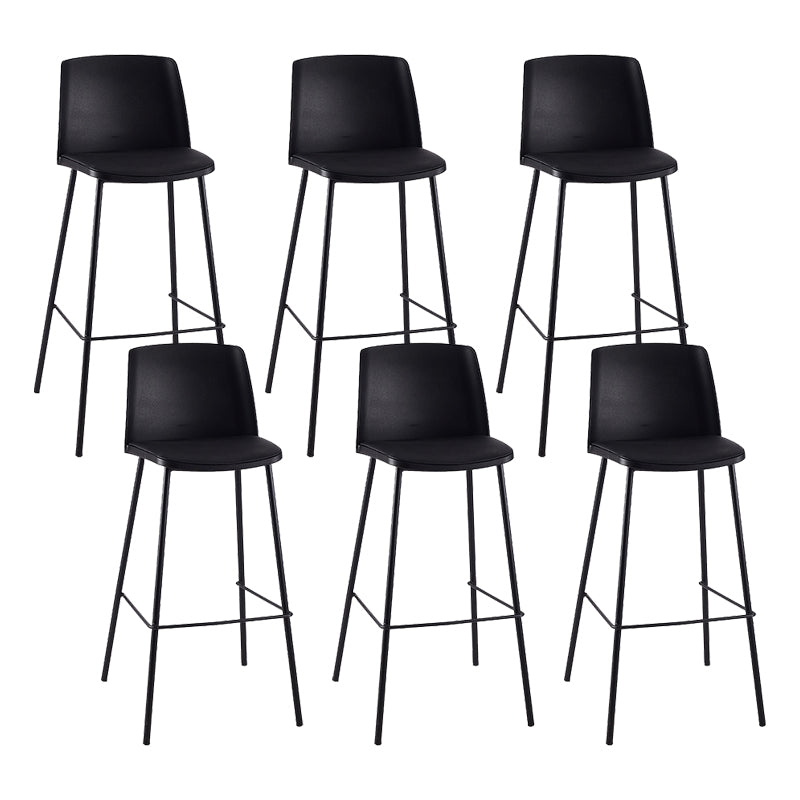 Contemporary Style Bar-stool Metal Counter Bar Stool for Home Black Set of 6 Clearhalo 'Bar Furniture' 'Bar Stools' 'bar_stools' 'Furniture' 'furniture_bar_stools' 'Kitchen & Dining Furniture' 5006515