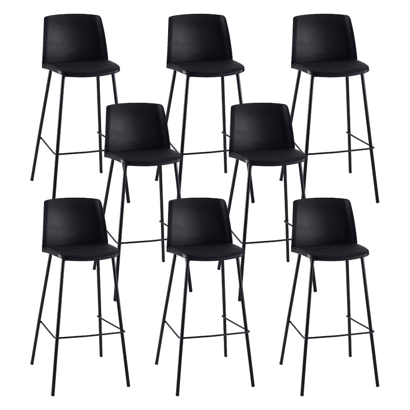 Contemporary Style Bar-stool Metal Counter Bar Stool for Home Black Set of 8 Clearhalo 'Bar Furniture' 'Bar Stools' 'bar_stools' 'Furniture' 'furniture_bar_stools' 'Kitchen & Dining Furniture' 5006516