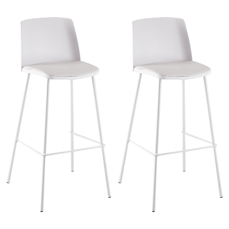 Contemporary Style Bar-stool Metal Counter Bar Stool for Home White Set of 2 Clearhalo 'Bar Furniture' 'Bar Stools' 'bar_stools' 'Furniture' 'furniture_bar_stools' 'Kitchen & Dining Furniture' 5006517