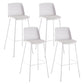 Contemporary Style Bar-stool Metal Counter Bar Stool for Home White Set of 4 Clearhalo 'Bar Furniture' 'Bar Stools' 'bar_stools' 'Furniture' 'furniture_bar_stools' 'Kitchen & Dining Furniture' 5006518