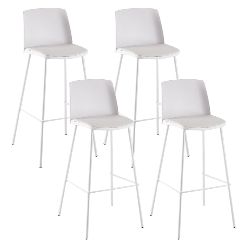 Contemporary Style Bar-stool Metal Counter Bar Stool for Home White Set of 4 Clearhalo 'Bar Furniture' 'Bar Stools' 'bar_stools' 'Furniture' 'furniture_bar_stools' 'Kitchen & Dining Furniture' 5006518