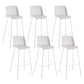 Contemporary Style Bar-stool Metal Counter Bar Stool for Home White Set of 6 Clearhalo 'Bar Furniture' 'Bar Stools' 'bar_stools' 'Furniture' 'furniture_bar_stools' 'Kitchen & Dining Furniture' 5006519