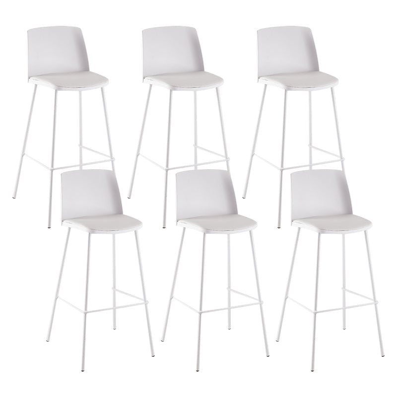 Contemporary Style Bar-stool Metal Counter Bar Stool for Home White Set of 6 Clearhalo 'Bar Furniture' 'Bar Stools' 'bar_stools' 'Furniture' 'furniture_bar_stools' 'Kitchen & Dining Furniture' 5006519