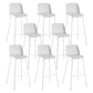 Contemporary Style Bar-stool Metal Counter Bar Stool for Home White Set of 8 Clearhalo 'Bar Furniture' 'Bar Stools' 'bar_stools' 'Furniture' 'furniture_bar_stools' 'Kitchen & Dining Furniture' 5006520