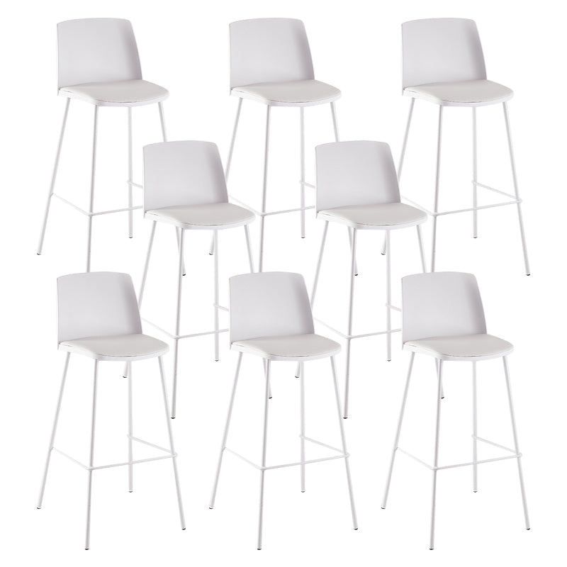 Contemporary Style Bar-stool Metal Counter Bar Stool for Home White Set of 8 Clearhalo 'Bar Furniture' 'Bar Stools' 'bar_stools' 'Furniture' 'furniture_bar_stools' 'Kitchen & Dining Furniture' 5006520