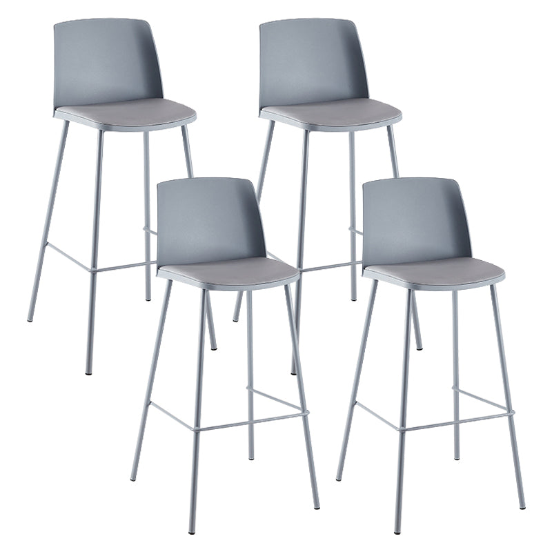 Contemporary Style Bar-stool Metal Counter Bar Stool for Home Blue Set of 4 Clearhalo 'Bar Furniture' 'Bar Stools' 'bar_stools' 'Furniture' 'furniture_bar_stools' 'Kitchen & Dining Furniture' 5006522