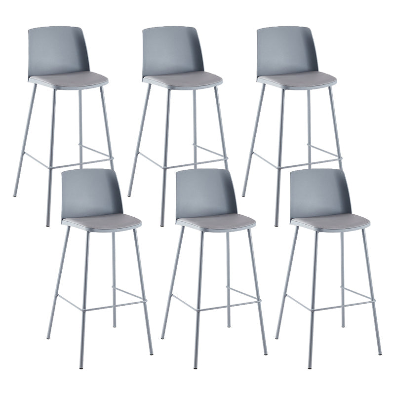 Contemporary Style Bar-stool Metal Counter Bar Stool for Home Blue Set of 6 Clearhalo 'Bar Furniture' 'Bar Stools' 'bar_stools' 'Furniture' 'furniture_bar_stools' 'Kitchen & Dining Furniture' 5006523