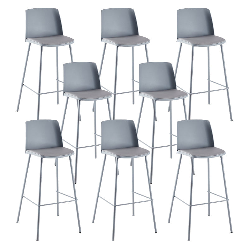 Contemporary Style Bar-stool Metal Counter Bar Stool for Home Blue Set of 8 Clearhalo 'Bar Furniture' 'Bar Stools' 'bar_stools' 'Furniture' 'furniture_bar_stools' 'Kitchen & Dining Furniture' 5006524