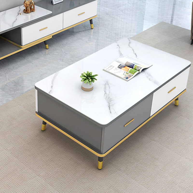 Modern Style Rectangular Design Toughened Glass Top Coffee Table Clearhalo 'Coffee & Accent Tables' 'Coffee Tables' 'coffee_tables' 'furn' 'furn_coffee_tables' 'Furniture' 'furniture_coffee_tables' 'Living Room Furniture' 5006550